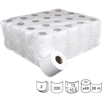 Тоалетна хартия, двупластова, целулозна, 80 g, 48 броя (O5025260013)