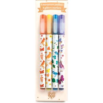 DJECO Комплект маркери Djeco - Тино, 4 цвята блестящи (DD03740)