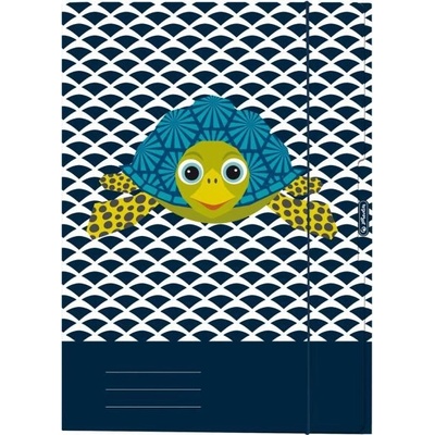 Herlitz Cute Animals A4 kartónový obal s gumičkou Korytnačka