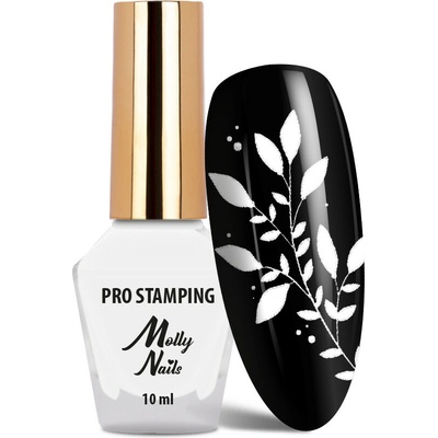 MollyNails Biely pečiatkovací lak na nechty 10 ml