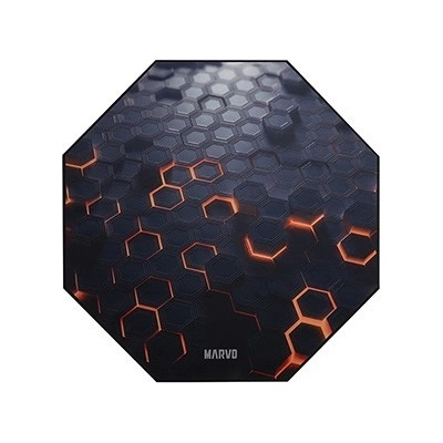 Herní, podložka pod křeslo, Marvo, GM03, 1100 x 1100 x 2 mm, černá, protiskluzová