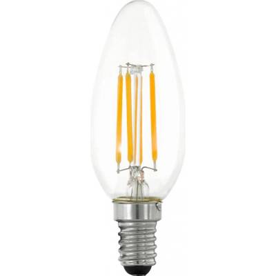 Eglo Stmievateľná filamentová LED žiarovka, E14, C35, 4,5 W, 470lm, 2700K, teplá biela, číra
