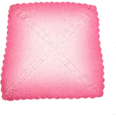 Ombré háčkovaná deka do čtverce růžová