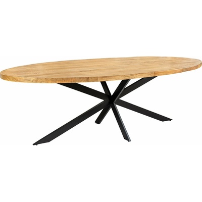 Interior DE Kulatý jídelní stůl IRON CRAFT 80 cm přírodní masiv mangoJS39400