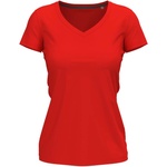 Stedman stretch-t v-neck st9710 / Дамска еластична тениска с v-образно деколте - алено червена xs (st9710srexs)