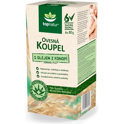 Topnatur Ovesná koupel s konopným olejem 6 x 30 g