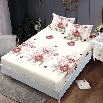 Долен чаршаф с ластик и две калъфки (за матрак 160x200) EmonaMall, 3 части - Модел S18308 (S18308-4444c9)