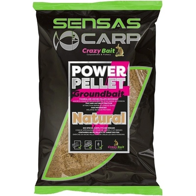Sensas Kŕmenie UK Big Bag Groundbait Power Pellet Plus 2kg Natural