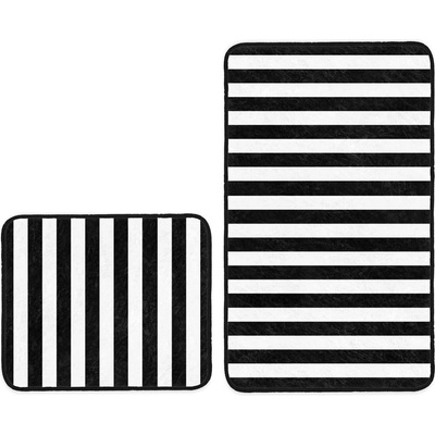Mila Home Бели/черни килими за баня в комплект 2 бр. 60x100 cm - Mila Home (Bathmat-2li-Set31)