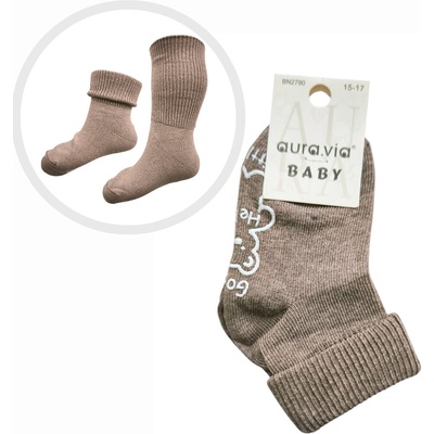 Dětské protiskluzové ponožky s volným lemem- mix barev Hnědá – Zbozi.Blesk.cz