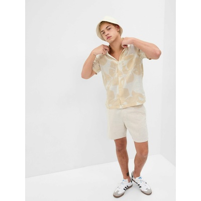 GAP Ленена щампована риза GAP GAP | Byal | МЪЖЕ | XXL