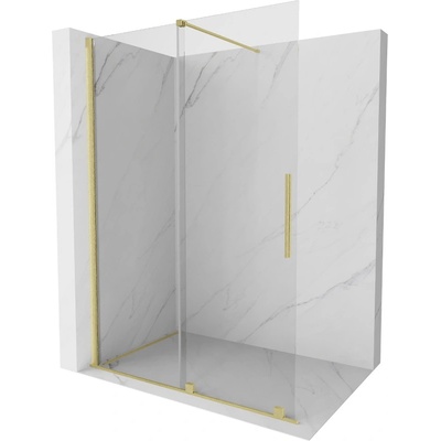 Mexen Velar плъзгаща се душ стена Walk-in 150 x 200 cm, прозрачна 8 mm, четка златно (871-150-000-03-55)