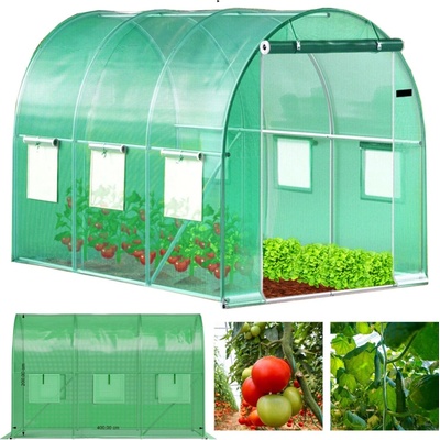Bauerkraft Fóliový skleník 4x2,5x2 m 10 m² kovový rám UV fólia zelený