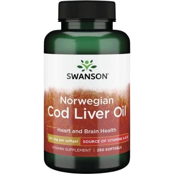 Swanson Norwegian Cod Liver Oil 350 mg [250 Гел капсули]