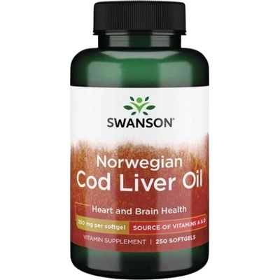Swanson Norwegian Cod Liver Oil 350 mg [250 Гел капсули]