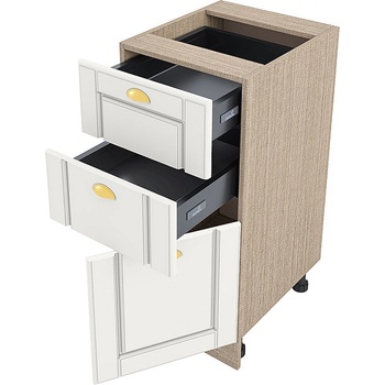 Image 1 of ИРИМ Долен кухненски шкаф с две чекмеджета и врата Сити МФ-Бяло мат-09-53 десен 40 см десен