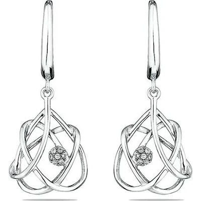 Swan Сребърни обици с вградени камъни циркон JT8288E Swan