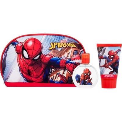 Dětské parfémy Spiderman Dárková sada unisex EDT 50 ml, sprchový gel 100 ml a kosmetická taška