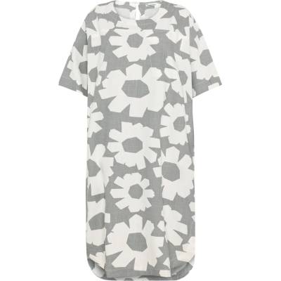 KnowledgeCotton Apparel Дамска рокля KnowledgeCotton Apparel Women's Linen-Mix Printed T-Shirt Dress - Grey - размер XL (134-1892-0114)
