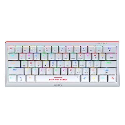 Marvo HECATE 61R, klávesnica US, herná, drôtová (USB), biela, mechanická, RGB, červené spínače KG962G WH EN-R