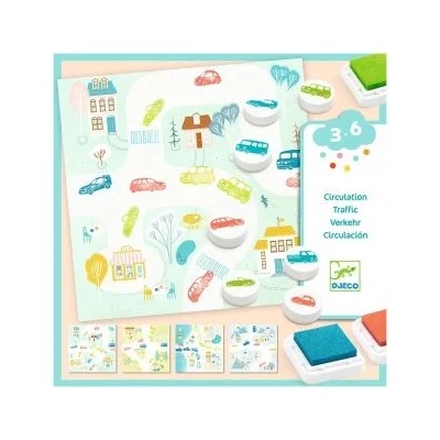 DJECO - Направи картини с детски печати превозни средства Traffic (DJ09952)