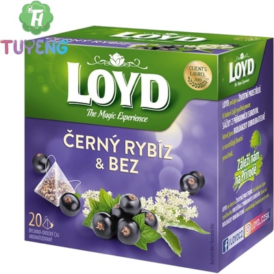 Loyd čaj černý rybíz a bez pyramidový 20 x 2 g