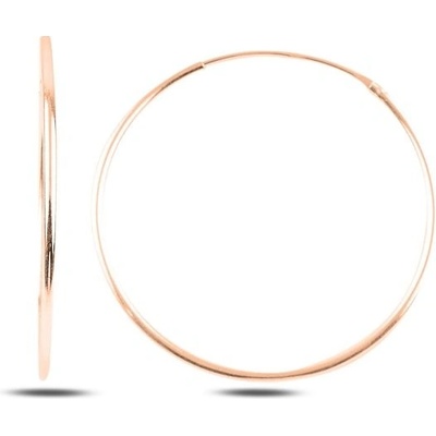 Lunica Stříbrné kroužkouvé náušnice 3 cm ROSE GOLD 0510