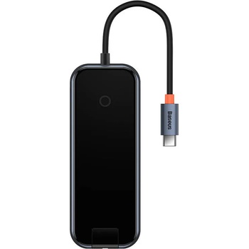 Baseus Baseus AcmeJoy Series хъб, 5в1, USB-C, 2xUSB 3.0, USB 2.0, USB-C, PD, RJ45, сив (BSU3718)