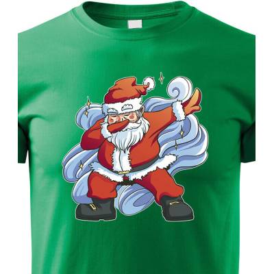 Dětské tričko Vánoční Santa 1 Zelená Velikost Canvas Bezvatriko.cz 2157