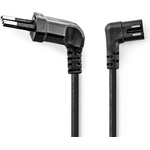 Nedis Захранващ кабел Nedis CEGL11055BK20, евро щепсел, IEC-320-C7, ляв ъгъл, 2 м, черен (CEGL11055BK20)