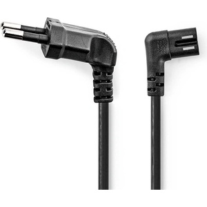 Nedis Захранващ кабел Nedis CEGL11055BK20, евро щепсел, IEC-320-C7, ляв ъгъл, 2 м, черен (CEGL11055BK20)