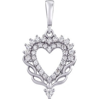 SILVEGO Strieborný prívesok srdce Michelle s Brilliance Zirconia PRG0014PS