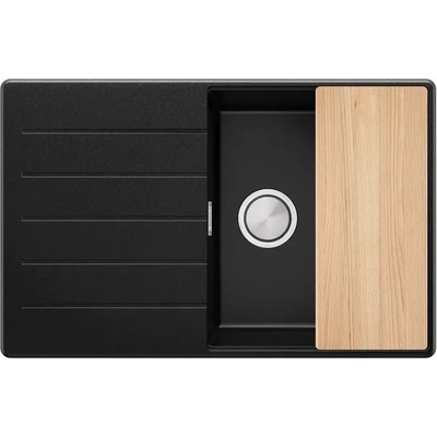 Твоят Стил Черна кухненска мивка от гранит Копенхаген 780х500 Top 50