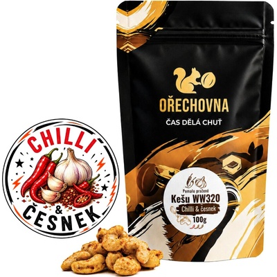 Ořechovna Pražené kešu WW320 Chilli & česnek 100 g