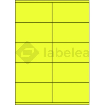 Labelea Samolepiace etikety 105x57 mm signálne farebné papierové, na hárku A4, pre laserovú tlač, Farba etikiet Signálna žltá, Počet hárkov v balení 100 EPY105057SY010S
