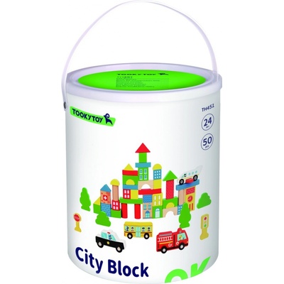Tooky Toy Wooden Blocks City Building 50 ks