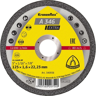 Klingspor Kotouč řezný 125 x 1,6 x 22,2 mm KLI340938