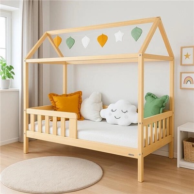New Baby Castello domček so zábranou a roštom prírodná