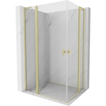 Mexen Mist L Duo лекиня душ кабина 110 x 100 см, прозрачна, златно матирано - 8A4L-110-100-55-00 (8A4L-110-100-55-00)