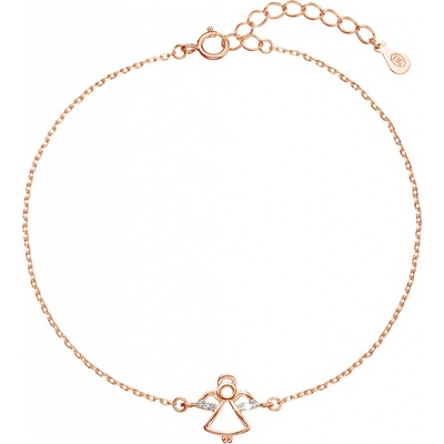 Pavona Pozlacený stříbrný Rose Gold náramek andělíček se zirkony 13028.1 crystal