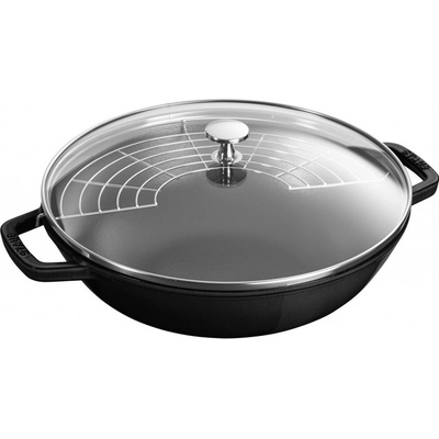 Staub Wok se skleněnou poklicí grenadina 30 cm