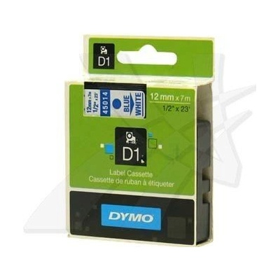 DYMO Originální páska D1 45014 12mm x 7m modrý tisk/bílý podklad (45014)