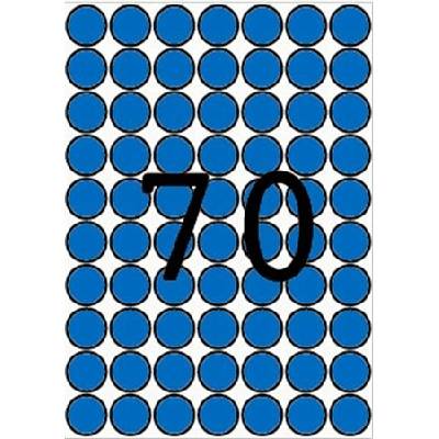 Štítok, kruhový, 19 mm, farebný, na podložke formátu A5, APLI, modrý, 560 štítkov/balenie 12104