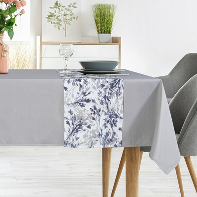 Takoy Souprava ubrusu s běhounem světle šedá, bílá 140x220 cm ANITA 3 zdobená jemným rostlinným vzorem-HF-458284 | 140 x 220 cm