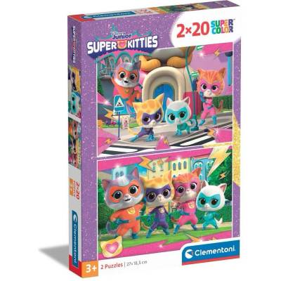 Clementoni 2x20ч. Пъзел Super Kitties (1010289F)