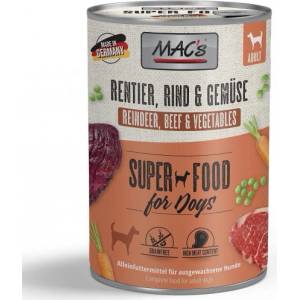 MAC's Mac’s Dog Adult, консерва за пораснали кучета, БЕЗ ЗЪРНО, с северен елен и зеленчуци (мин. 70% месо), 400 гр - Германия - 945VE