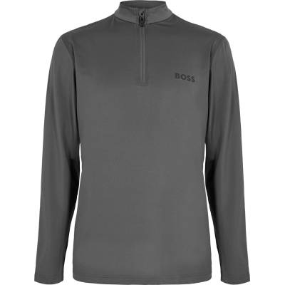 Boss Горнище Boss Men's Green 1/4 Zip Performance Tracksuit Top - Grey