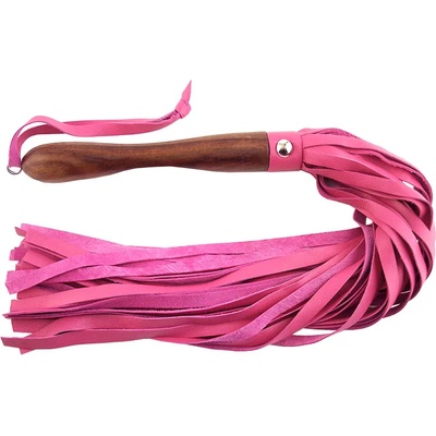 Rouge Garments Камшик от розова кожа с дървена дръжка