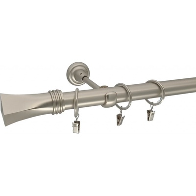 KovovégarnýžeCZ Golta elegance 25 mm Dvouřadá Kroužky s žabkou matný nikl 320 cm