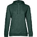 B&C Collection B&C #HOODIE WOMEN / Дамски суичър с качулка - зелен меланж XXL (01W04Wx5005)